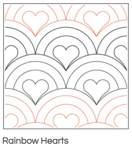 Quilt Fairy UK - Rainbow hearts Quilting Design