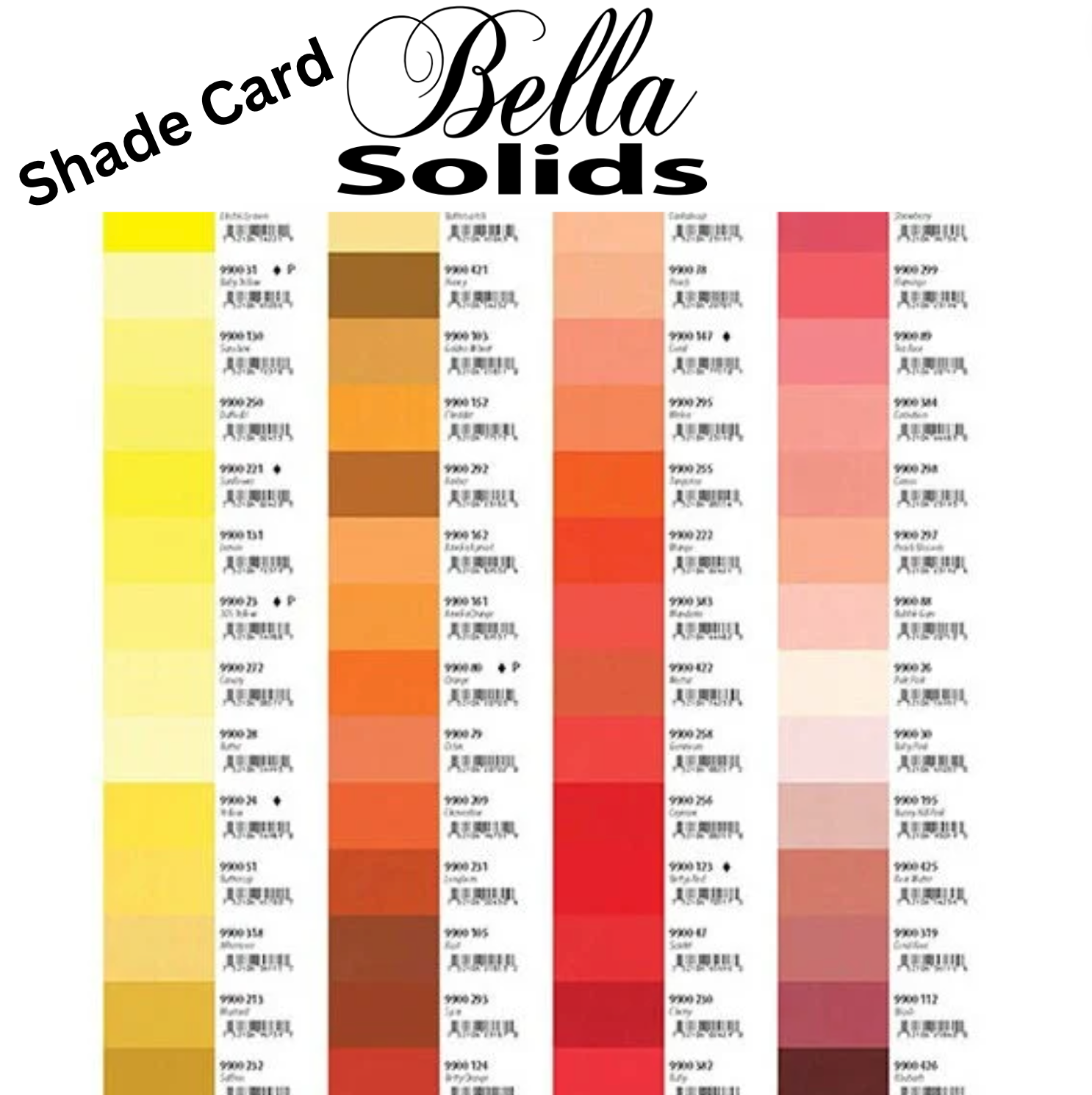 Quilt Fairy UK - Bella Solids Shade Cards