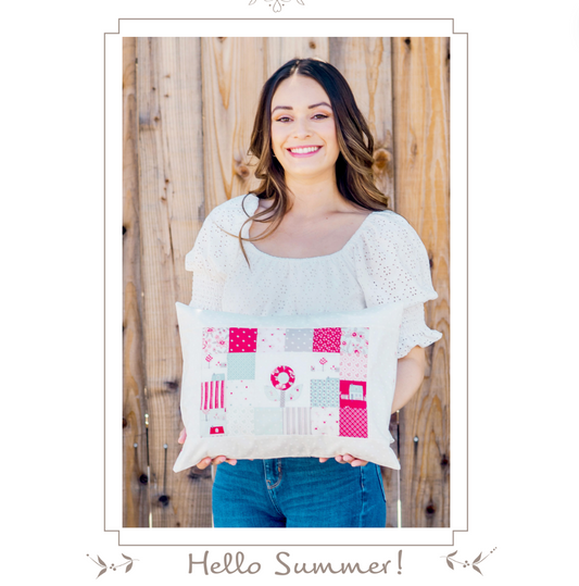 Quilt Fairy UK - Free Digital Quilt Pattern - Hello Summer cushion