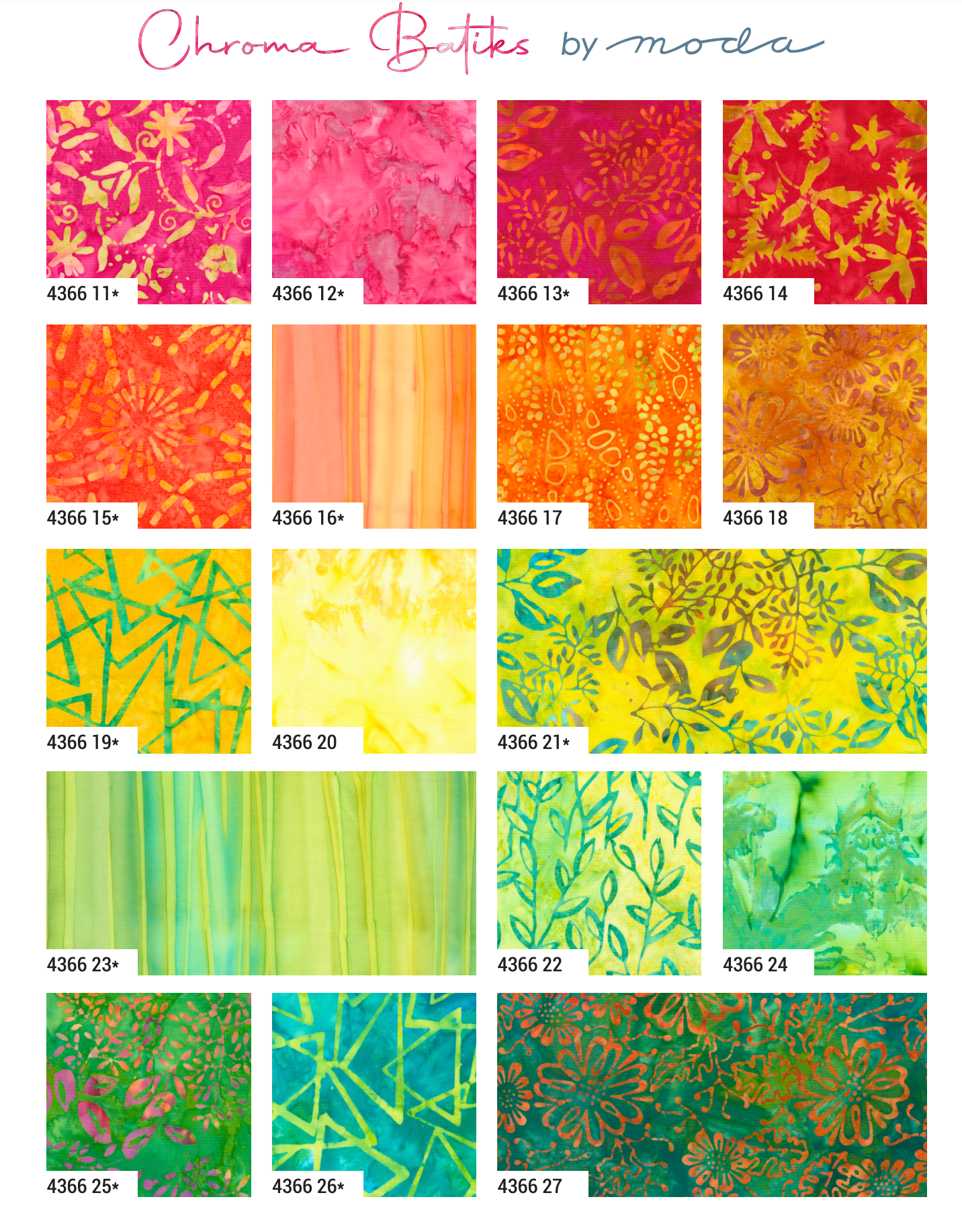 Moda Chroma Batiks Fat Quarter Pack 34 Piece - Quilt Fairy UK